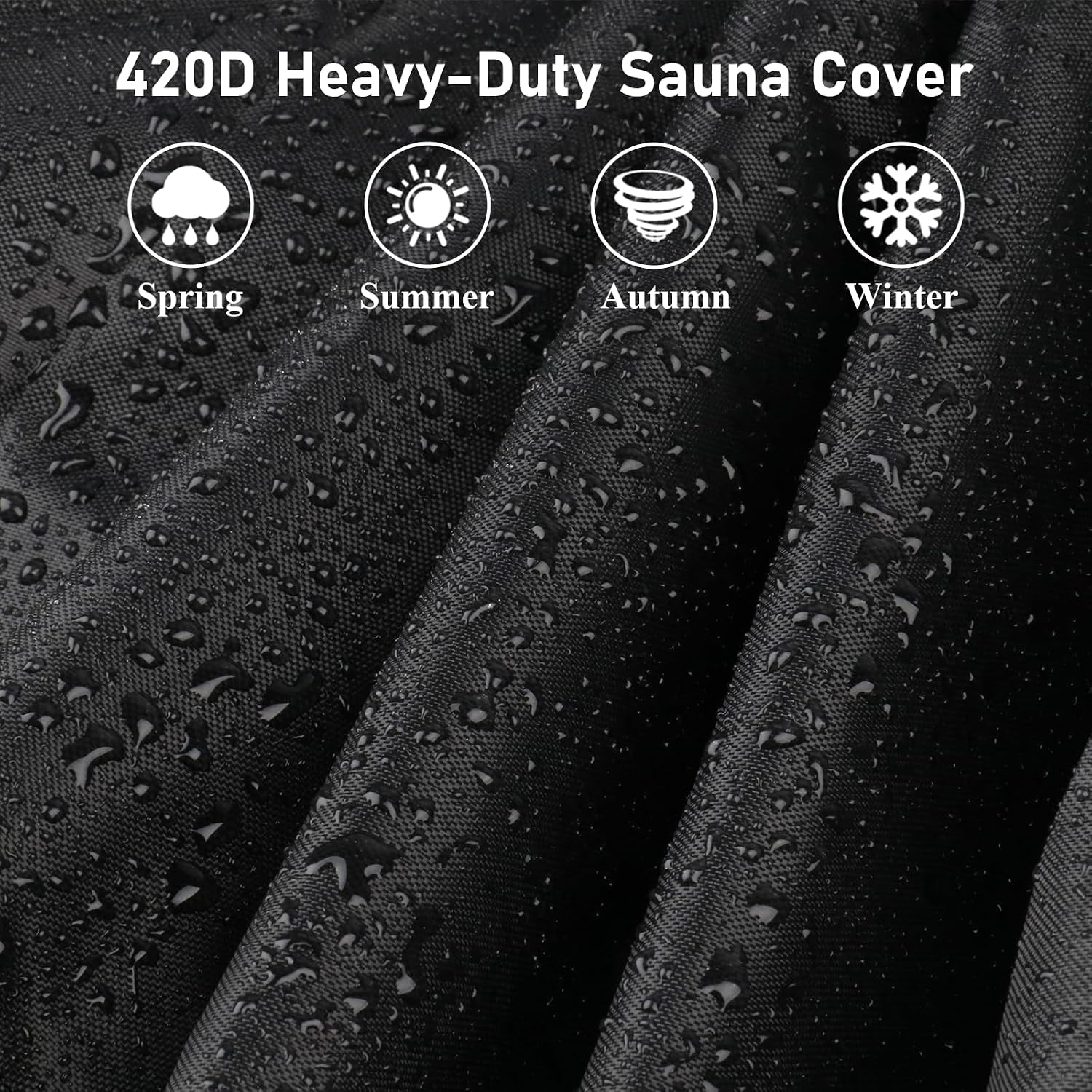 420D Outdoor 1 to 2-Person Sauna Cover,39.8"Lx37.4"Wx72.8"H,Black