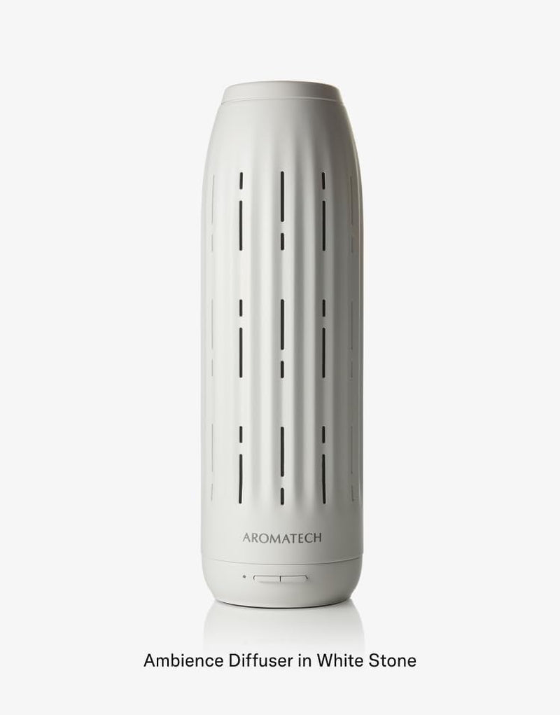 Ambience Scent Diffuser – Waterless Cold-Air Diffuser for Essential Oils, Bluetooth App Control, up to 1000 Sq Ft, Home, Hotel & Spa – White Stone
