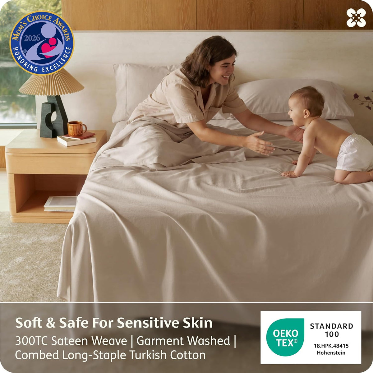 Purewoven 100% GOTS Certified Organic Cotton Sheets, Full Size 4PCS
