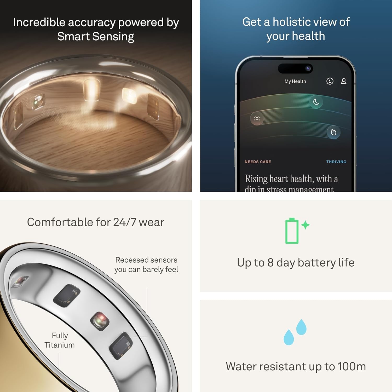 OURA Ring 4 Smart Ring - Gold - Size 9