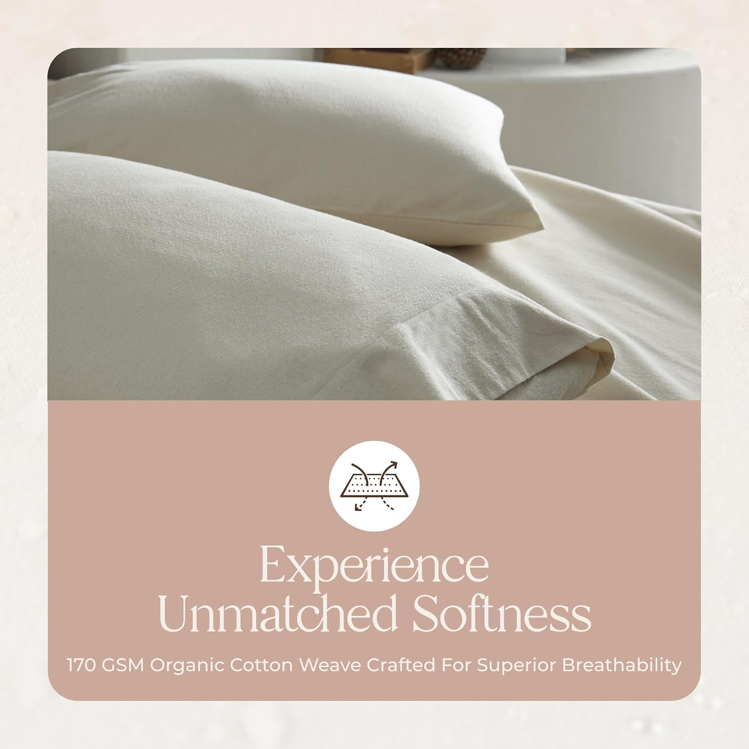 100% Organic Flannel Sheets King Size - GOTS Certified 100% Cotton Flannel Sheets Set with Comfortable Soft Brushed Finish & Deep Pocket - 1 Flat 1 Fitted & 2 Pillowcases (Natural, King)