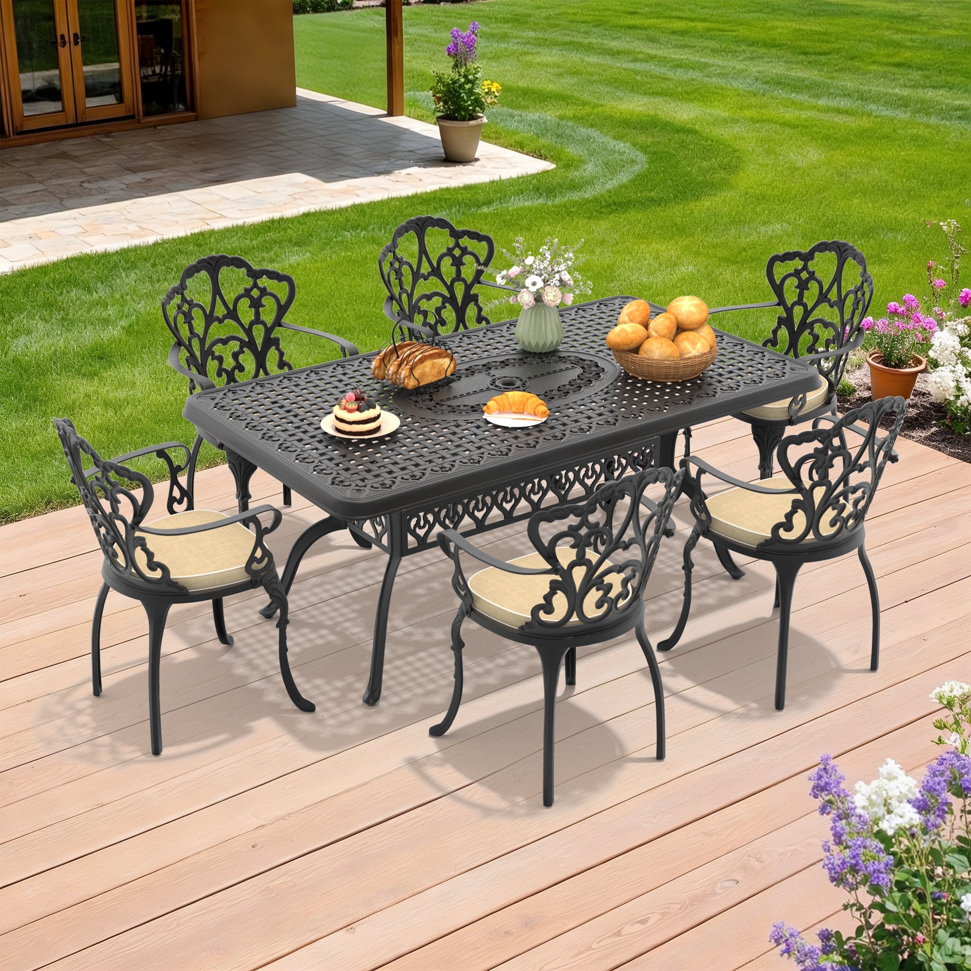 7-Piece Cast Aluminum Patio Furniture Set