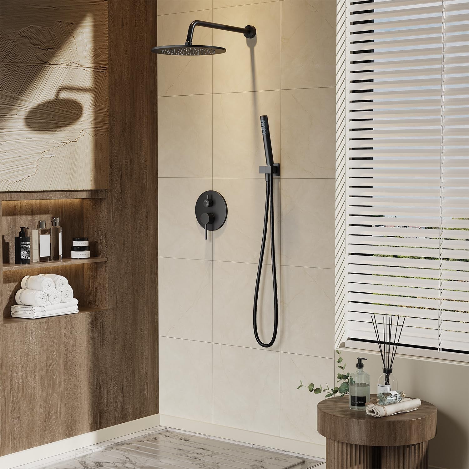 Shower System, 10" Wall Mounted Shower Faucet Set, Matte Black