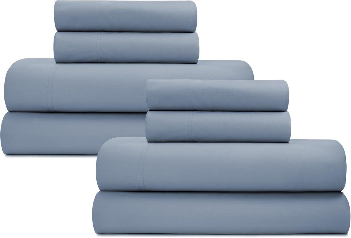 2 Pack Organic Cotton Queen Size Bed Sheet Set