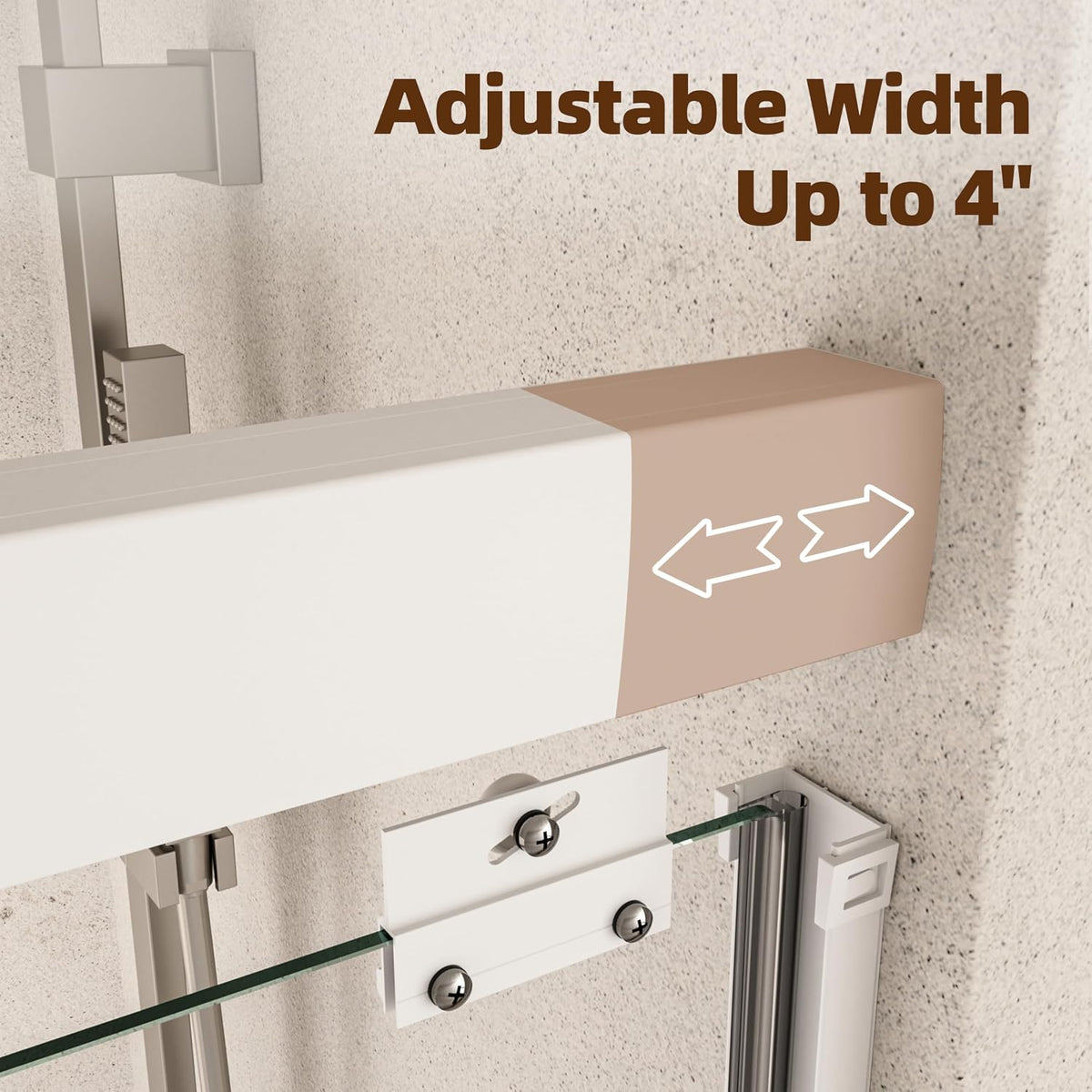 Double Sliding Shower Door,44-48" W X 72" H,Matte White