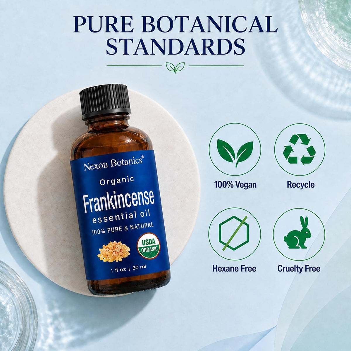 Organic Frankincense Essential Oil 30 Ml - 100% Pure, Natural & Hexane Free