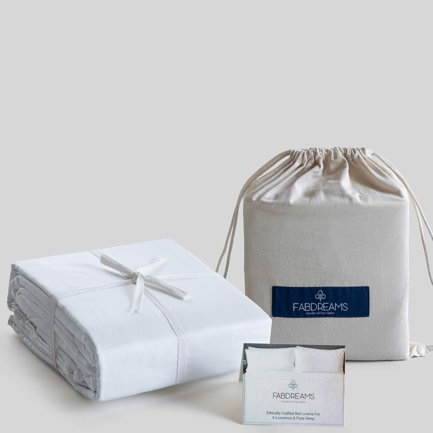 100% Organic Cotton Percale Weave Twin Size Sheet Set, 300 TC, GOTS Certified, Cool & Crisp, Breathable, Fits Mattresses up to 17" Deep, Skin-Friendly, Durable Luxury – White