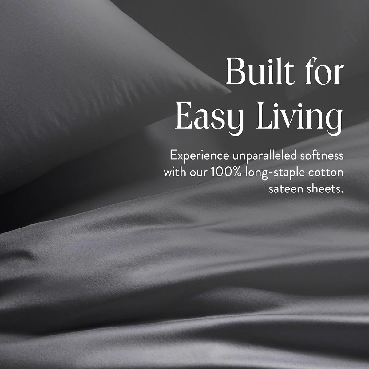 Brooklinen Sateen 4-Pc Sheet Set Hotel-Quality Luxury - Queen, Slate Grey