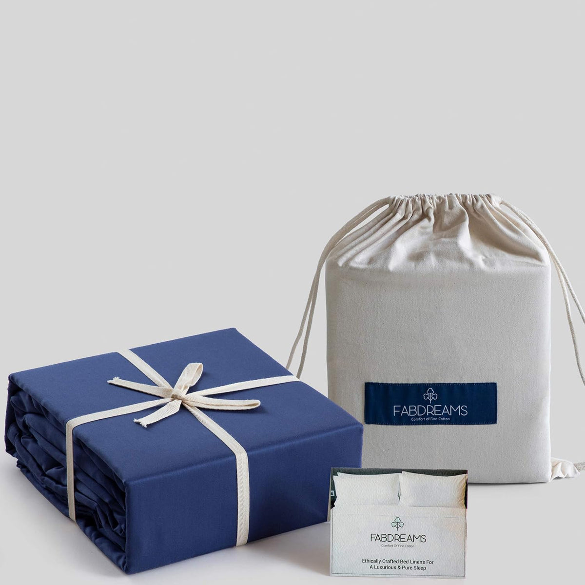100% Organic Cotton Percale Weave King Size Sheet Set, 300 TC, GOTS Certified, Cool & Crisp, Breathable, Fits Mattresses up to 17" Deep, Durable Luxury – Dark Blue
