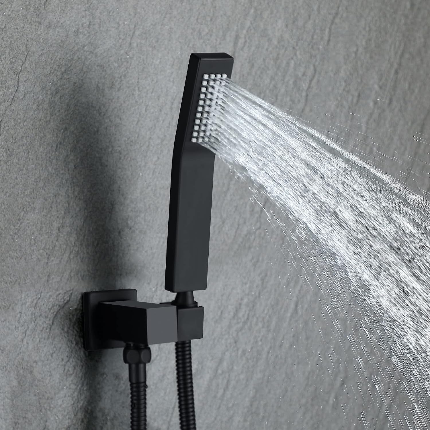 Bathtub Shower System Matte Black Shower and Tub Faucet Set with 10 Inch Rian Shower Head and Handheld Spray Mix Shower Combo,Including Rough-In Valve and Shower Trim Kit