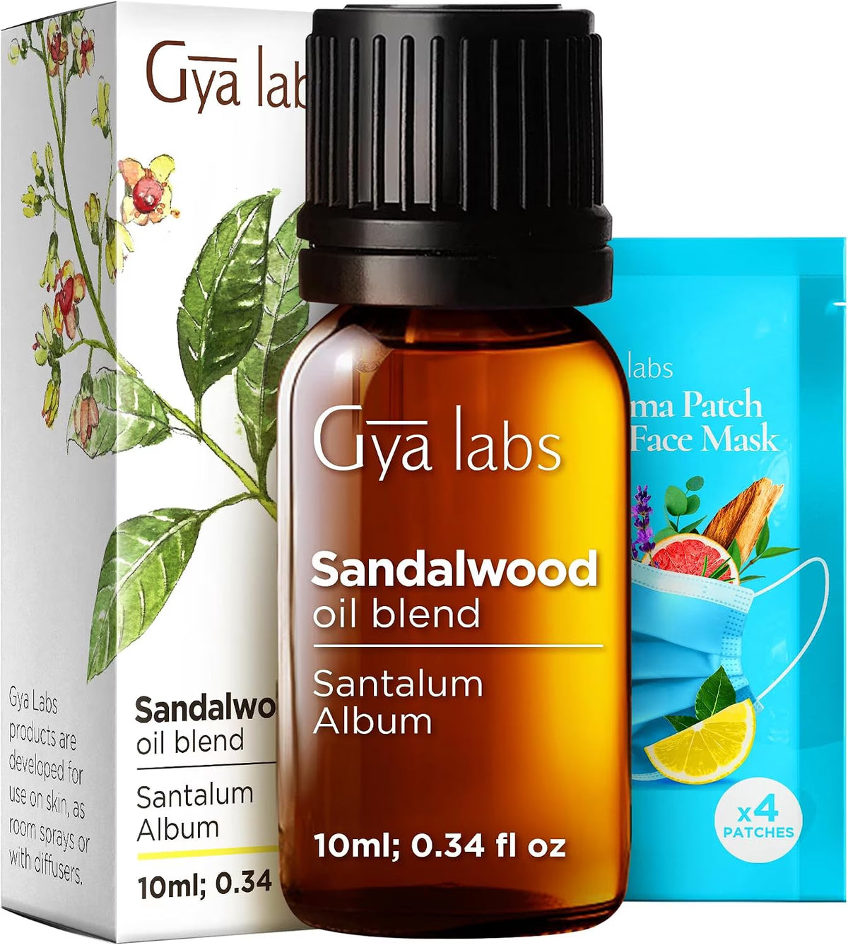 Sandalwood Essential Oils for Diffuser, Natural Sandalwood Oil for Hair, Skin, Massage, & Perfume -0.34 Fl Oz