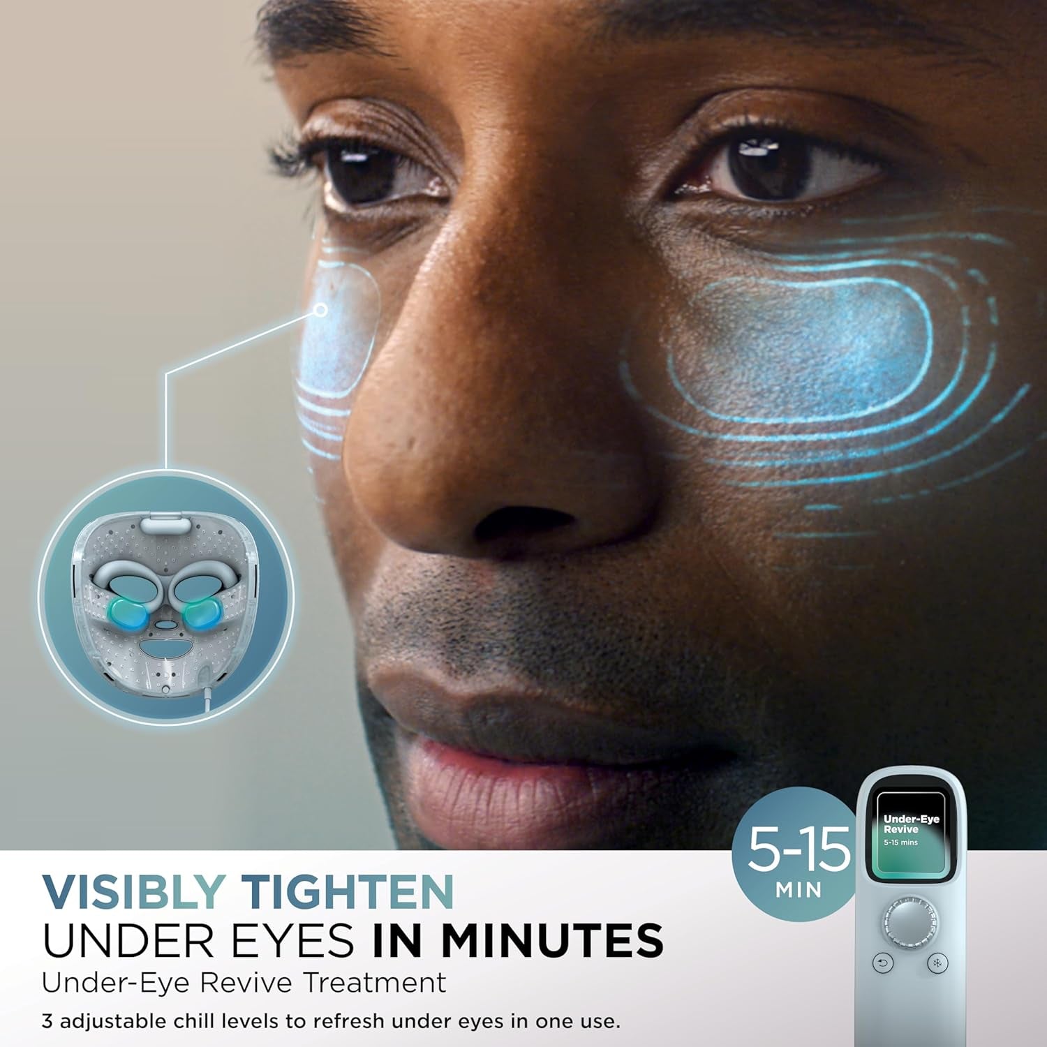 Cryoglow LED Face Mask, Red Light Therapy, Under-Eye Cooling, FW312PL