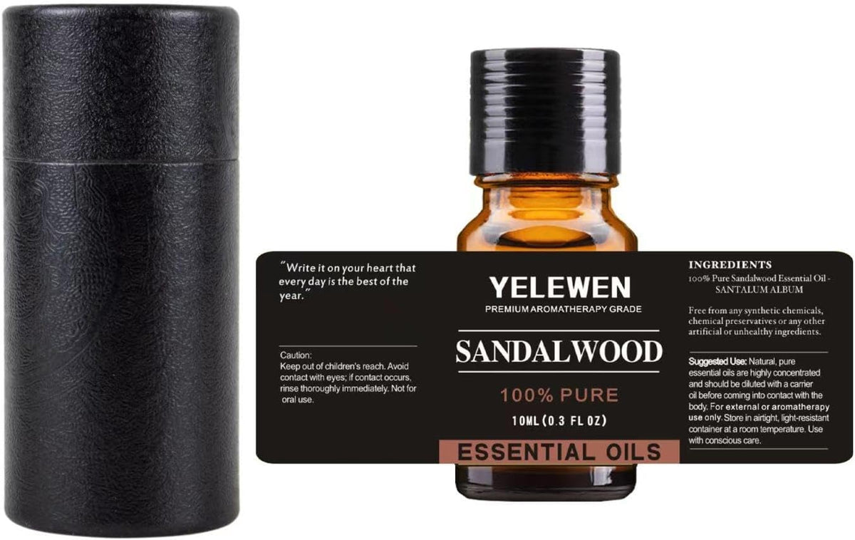 Sandalwood Essential Oils Pure Organic & Aromatherapy Grade Scented Oils 10Ml Perfect for Diffuser, Meditation, Relaxation, Sleep, Cosmetics, Soaps, Candles, Skin Care