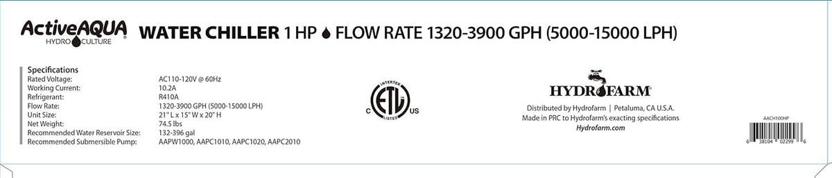 Active Aqua Water Chiller with Boost, 1 HP, 90-172 Gal, Cold Plunge