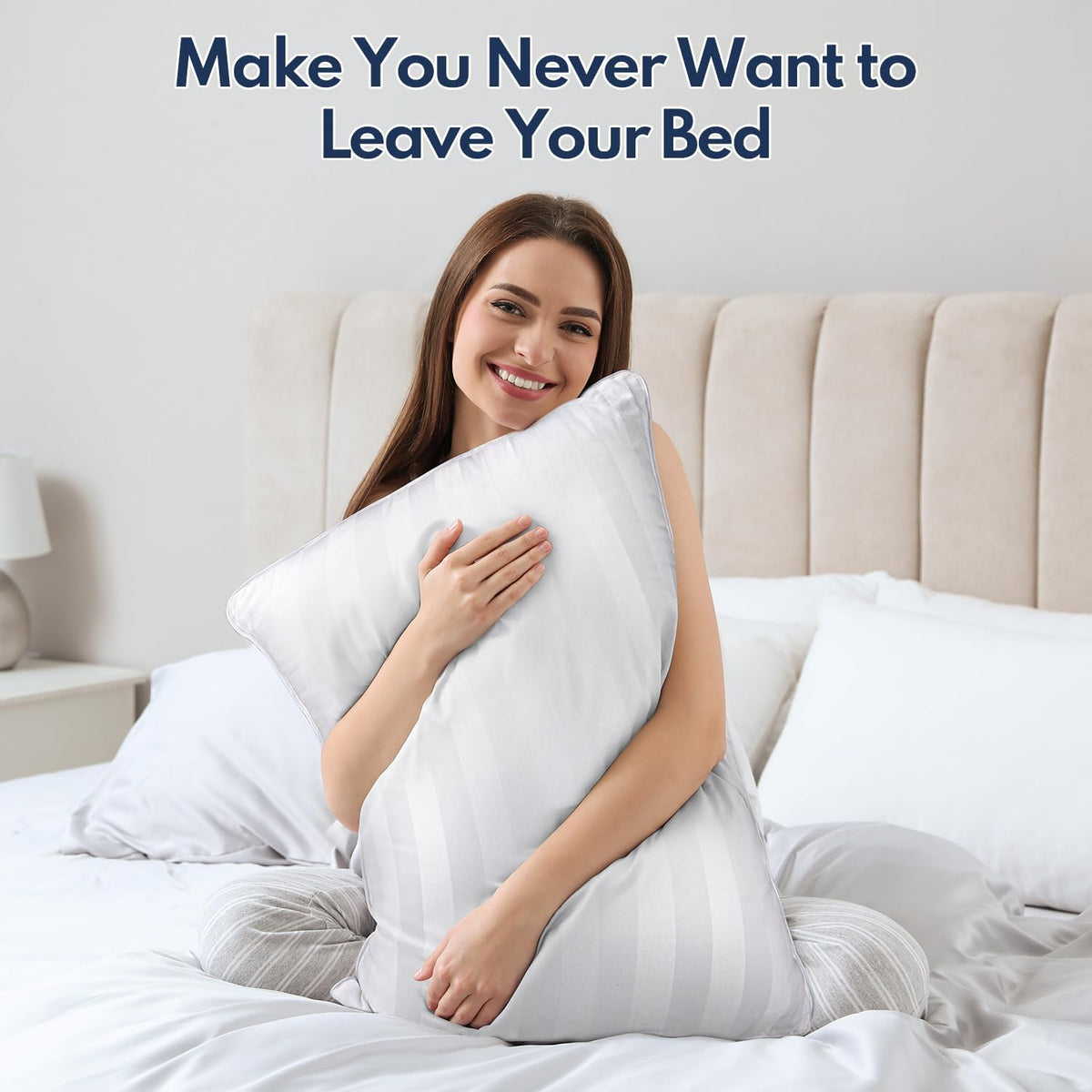 Pillows Queen Size Set of 2 Soft Bed Pillow for Sleeping Fluffy