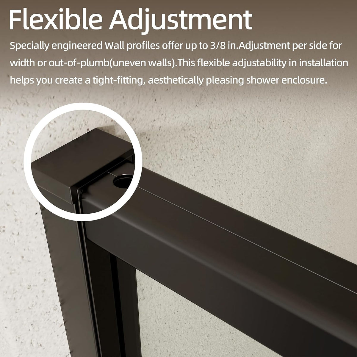 44-48" W X 71" H Pivot Swing Glass Shower Door,Matte Black