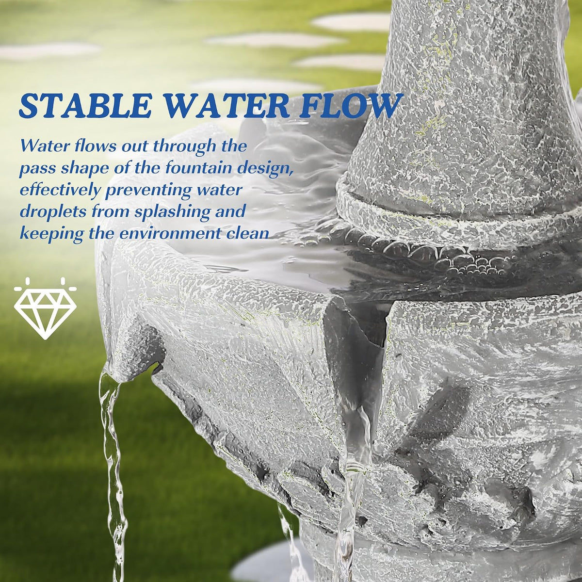 48.4" H Italian Outdoor Water Fountains, Fountains and Waterfalls