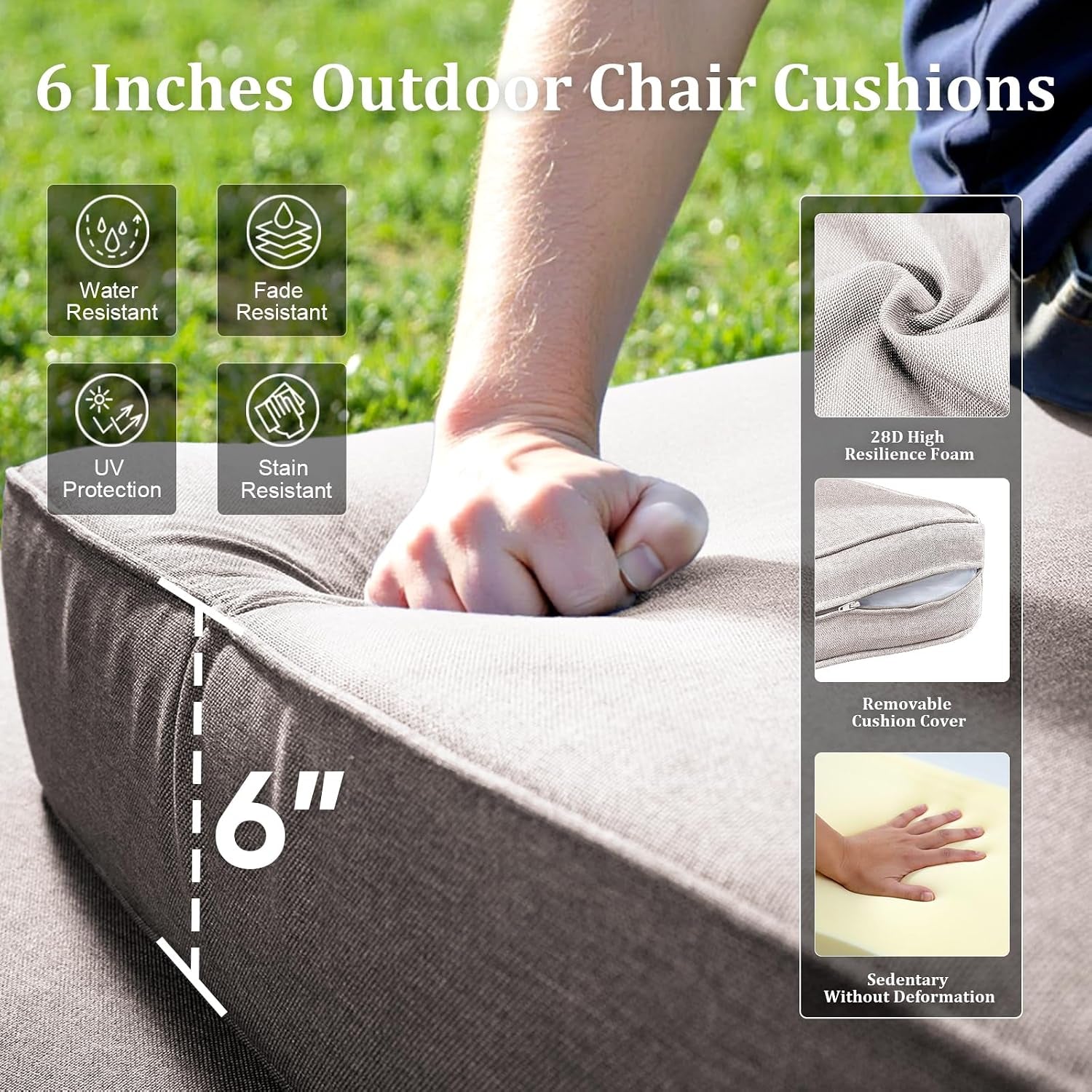 Luxury Outdoor Swivel Rocker Patio Chairs Set of 2 with 6-Inch Thick Cushions, High Back Swivel Patio Chairs Wicker Outdoor Gliders for Porch, Yard, Deck, Poolside, Brown/Beige