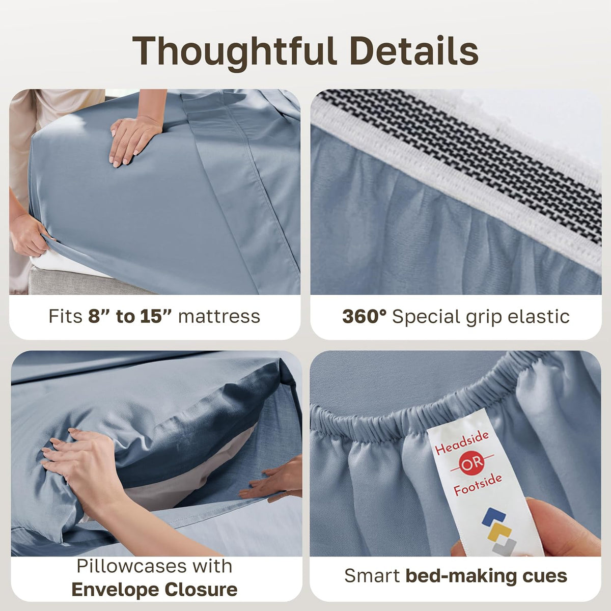 2 Pack Organic Cotton Queen Size Bed Sheet Set