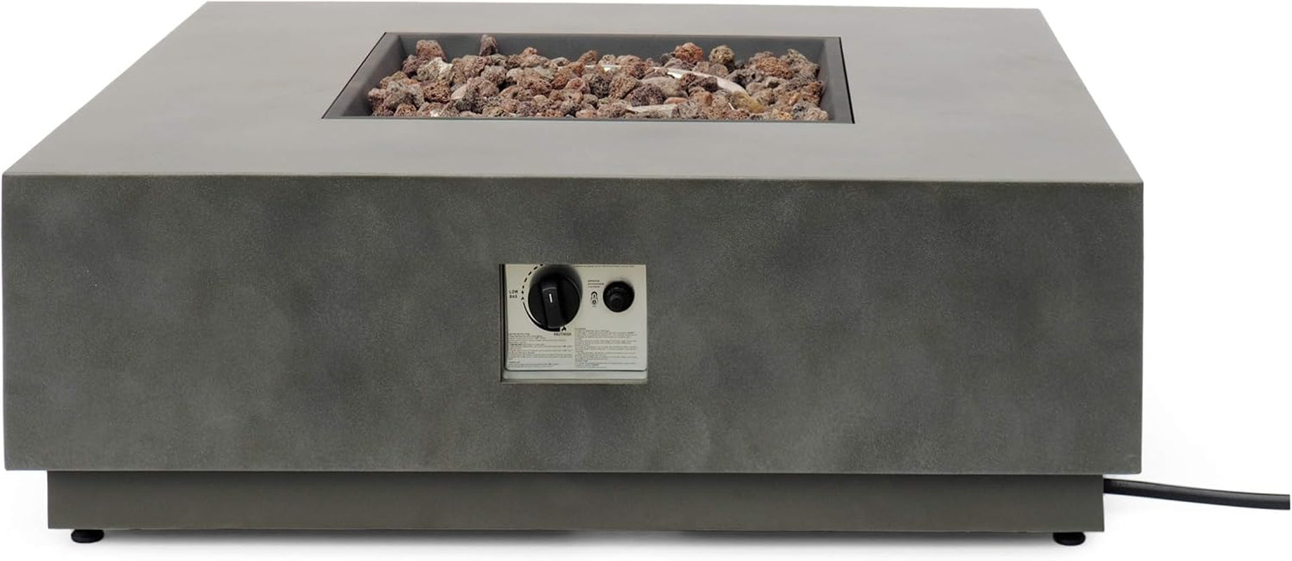 Wellington Outdoor 50,000 BTU Square Fire Pit (No Tank Holder) - Concrete Finish