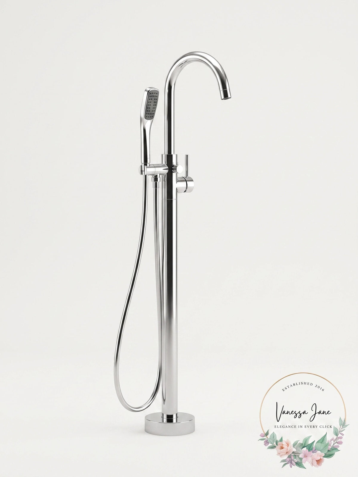 Miseno MNO194 CP Floor Mounted Tub Filler with 1.8 GPM Hand Shower Integrated