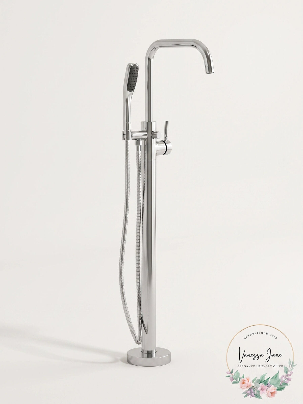 Miseno MNO194 CP Floor Mounted Tub Filler with 1.8 GPM Hand Shower Integrated