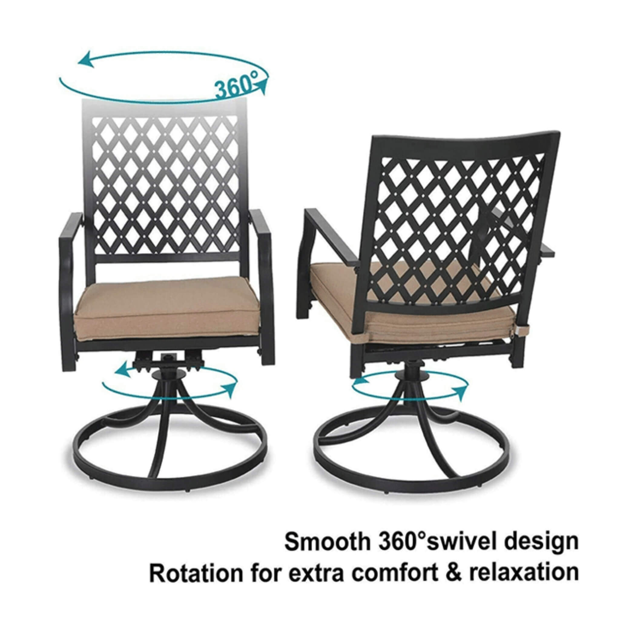 Sophia & William 5-Piece Outdoor Gas Fire Pit Table Set W/ Cushioned Swivel Dining Chairs (SAK63872)