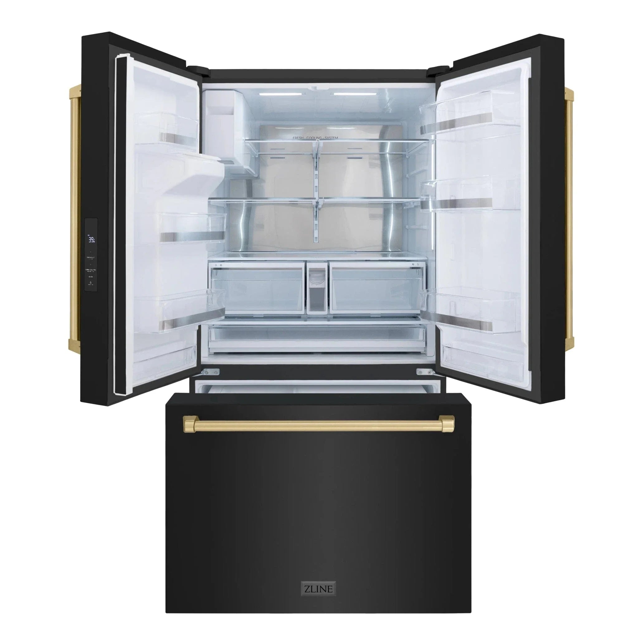 ZLINE 36" Refrigerator, Water, Ice Dispenser, Fingerprint Resistant, RSMZ-W-36-BS-CB