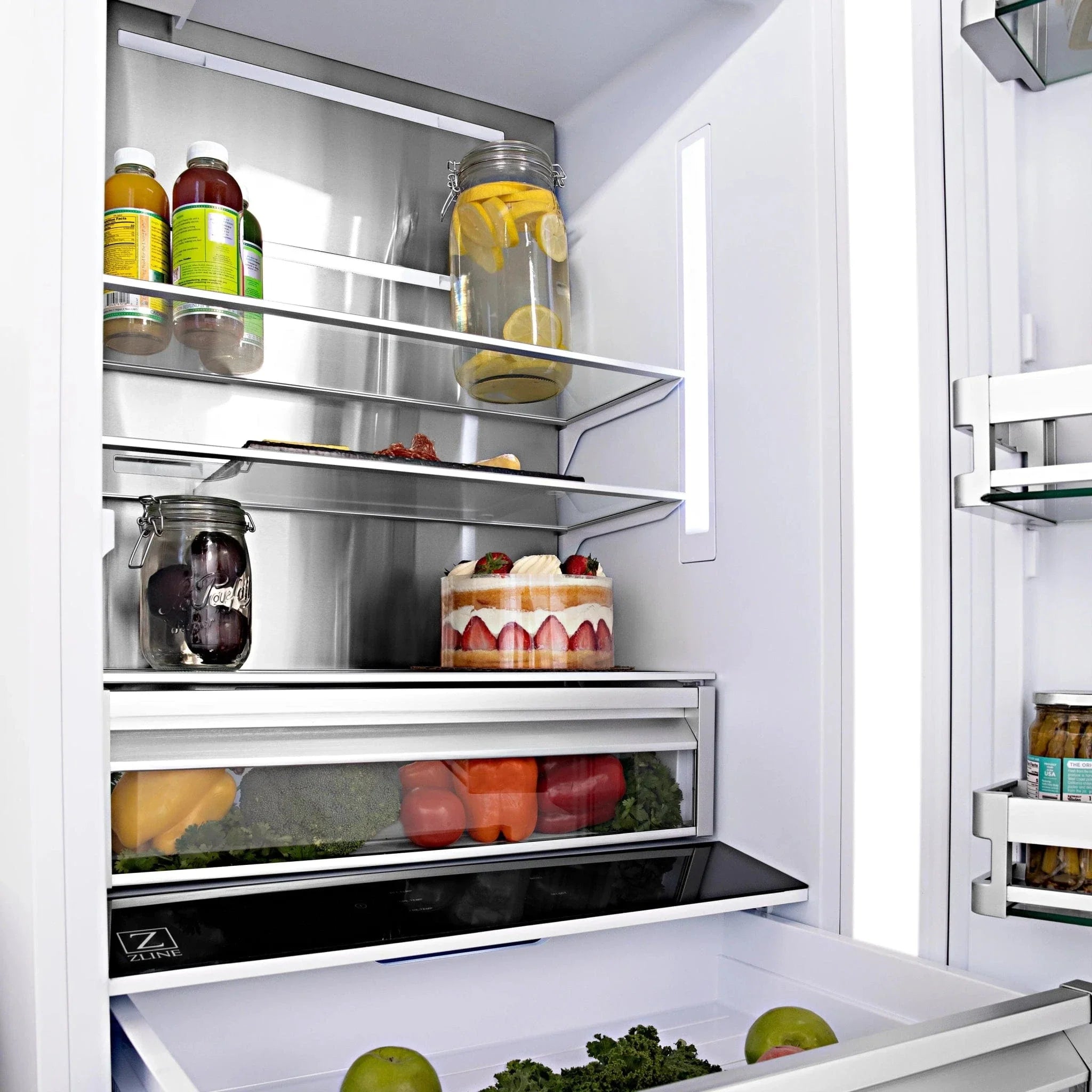 ZLINE 60" 32.2 cu. ft. Built-In 4-Door French Door Refrigerator with Internal Water and Ice Dispenser in Stainless Steel RBIV-304-60