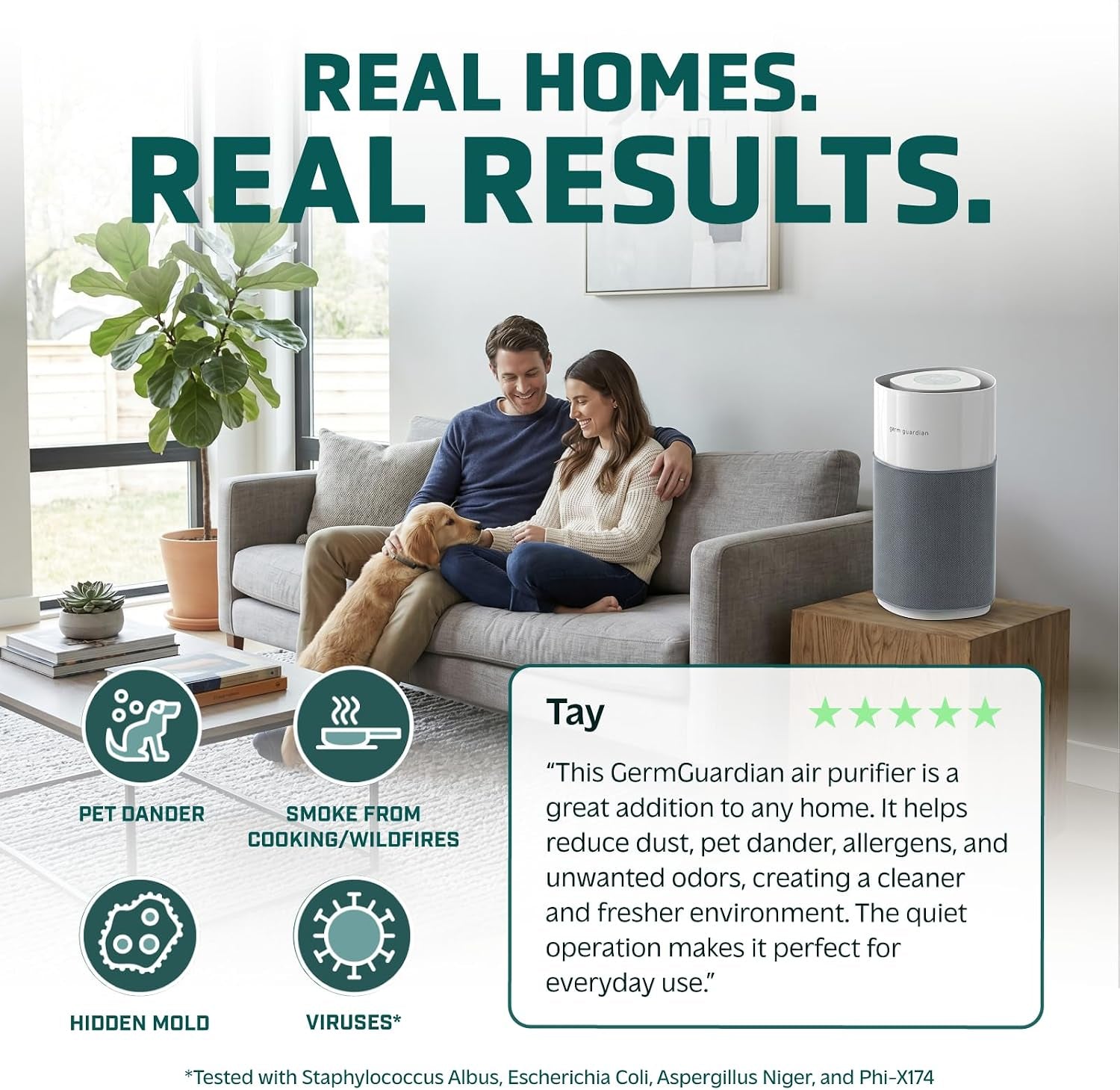 Airsafe+ XL Smart Air Purifier for Bedroom and Home - Wifi and App Enabled - 360-Degree True HEPA Filter - Filters Pet Dander, Dust, Smoke - Air Quality Monitor - AP3250 - Gray & White