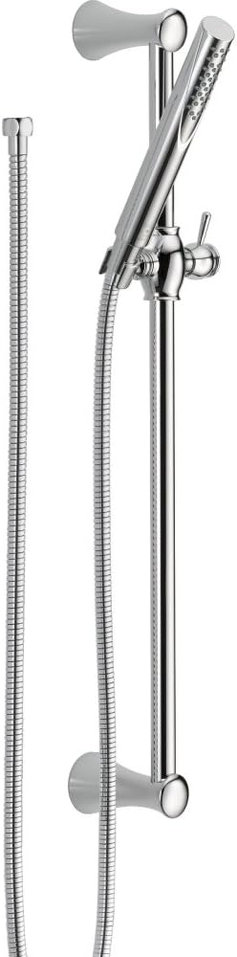 Delta Faucet Compel Slide Bar Hand Held Shower with Hose, Chrome Handheld Shower Head, Slide Bar Hand Shower, Chrome Handheld Shower, Detachable Shower Head, Chrome 57085
