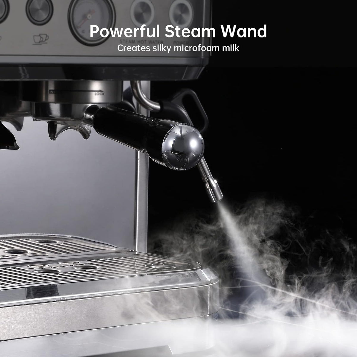 Espresso Machine, 3-In-1 Coffee Maker with Built-In Grinder and Milk Frother, 20 Bar Latte and Cappuccino Espresso Coffe Machine W/Automatic Milk Frothe & 95 Oz Water Tank,For Home and Office