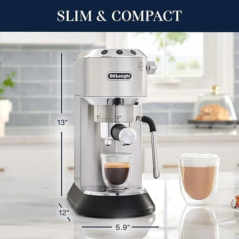 Dedica Arte 15-Bar, 2-Cup Metal Espresso Machine
