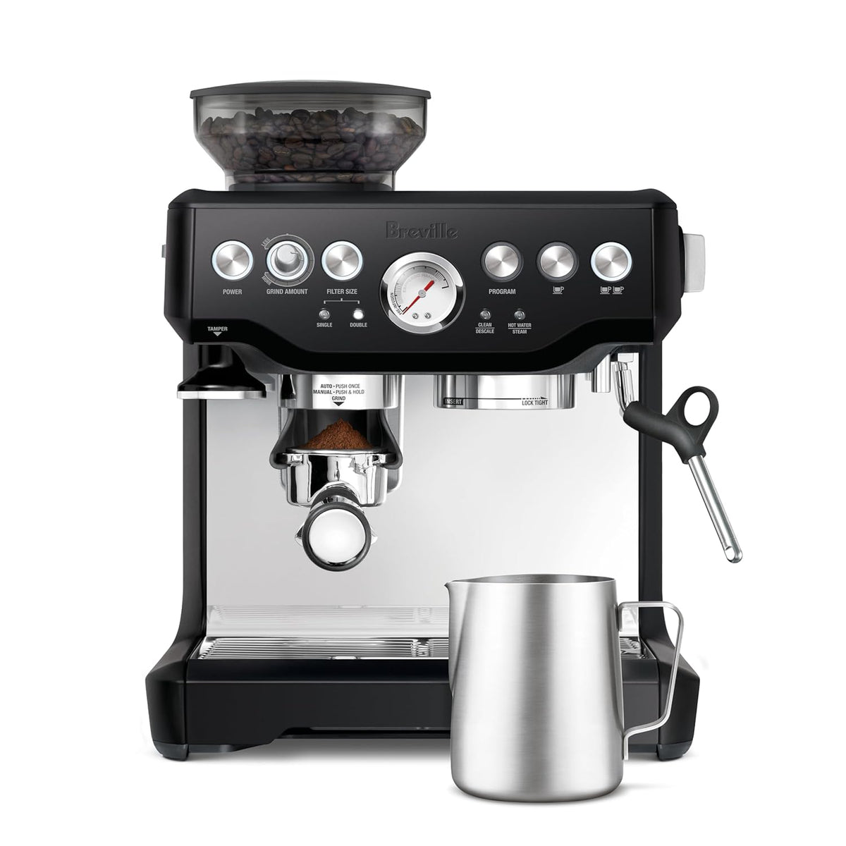 Breville BES870BTR Barista Express Espresso Machine, Black Truffle
