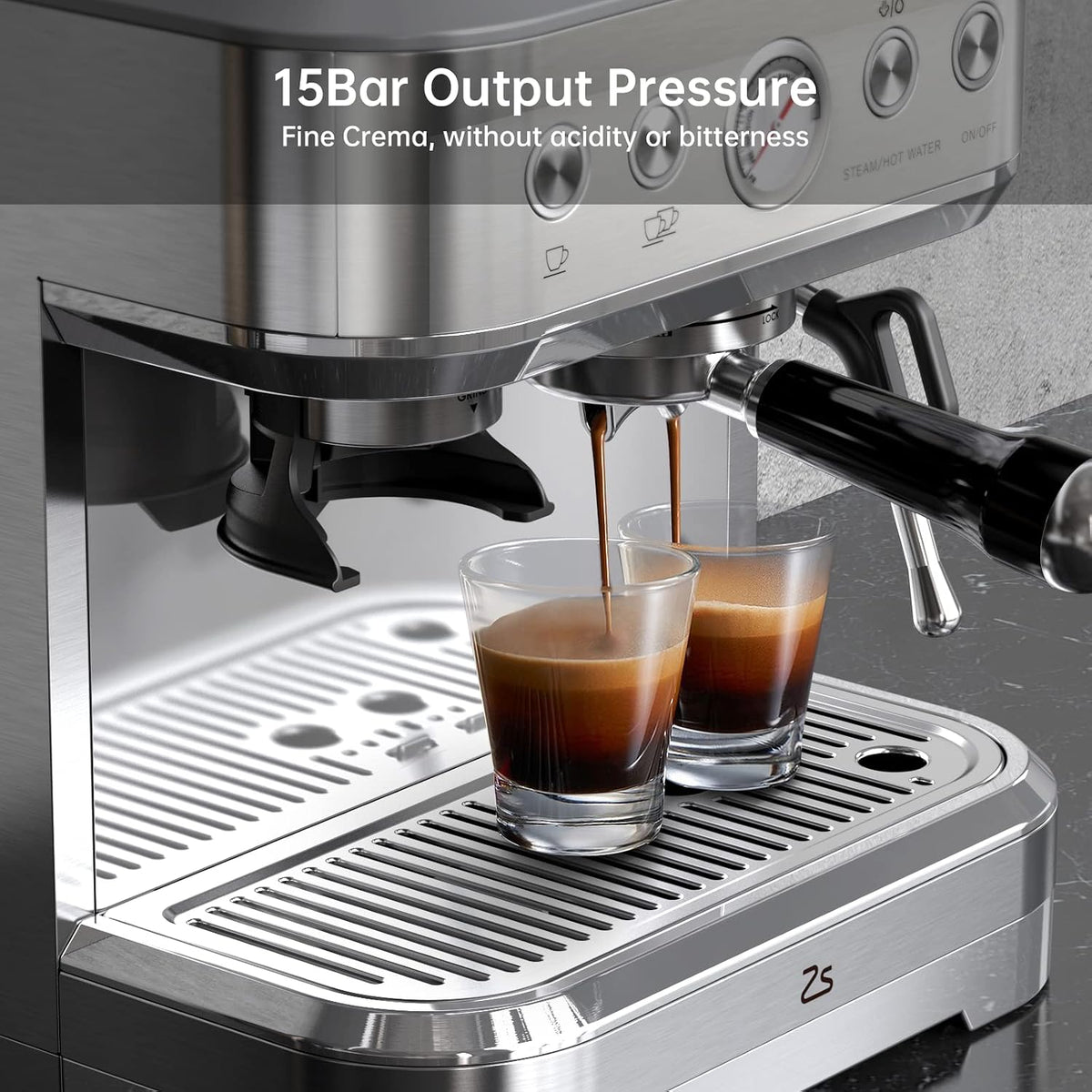 Espresso Machine, 3-In-1 Coffee Maker with Built-In Grinder and Milk Frother, 20 Bar Latte and Cappuccino Espresso Coffe Machine W/Automatic Milk Frothe & 95 Oz Water Tank,For Home and Office