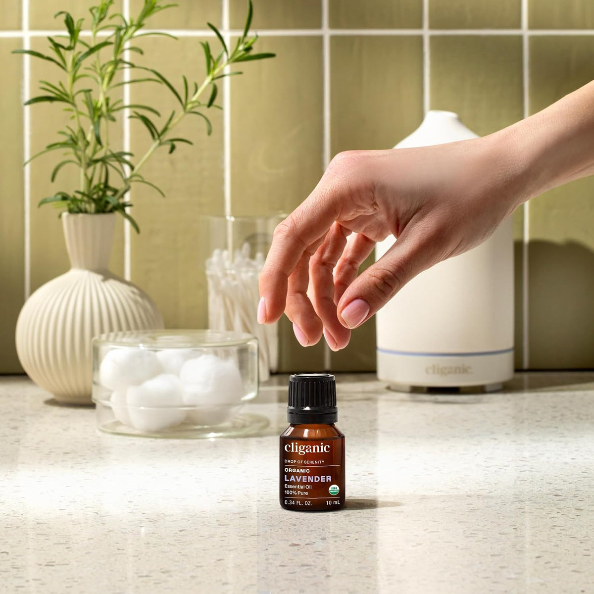 Organic Lavender Essential Oil for Diffuser, 100% Pure, 0.33 Fl Oz