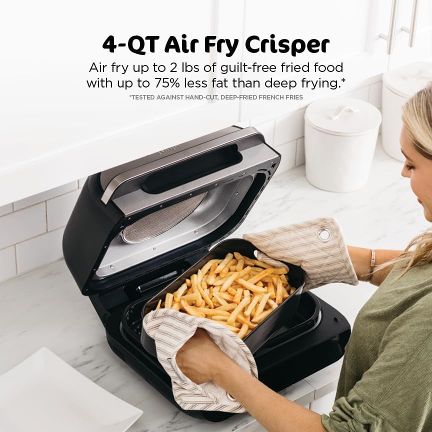 Ninja® Foodi® Smart XL 6-In-1 Indoor Grill & Air Fryer, Black/Silver, FG551