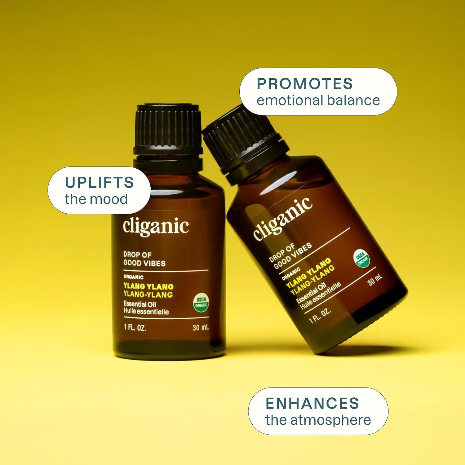 Organic Ylang Ylang Essential Oil for Diffuser, 100% Pure 0.33Oz