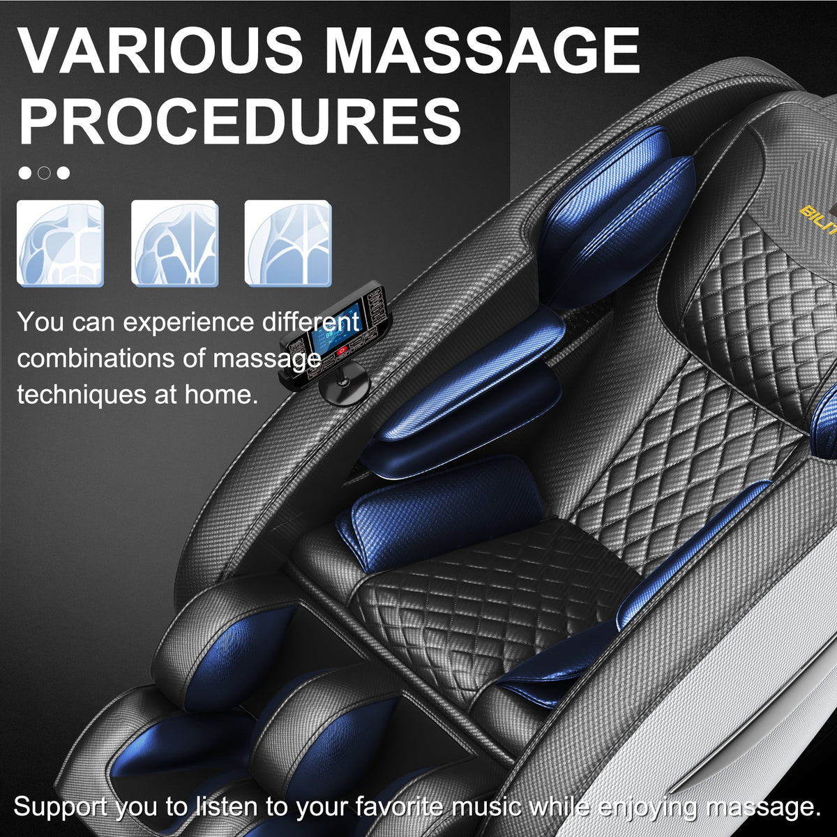 Massage Chair Recliner Neck Massager with Zero Gravity Heating and Bluetooth Functions (White)