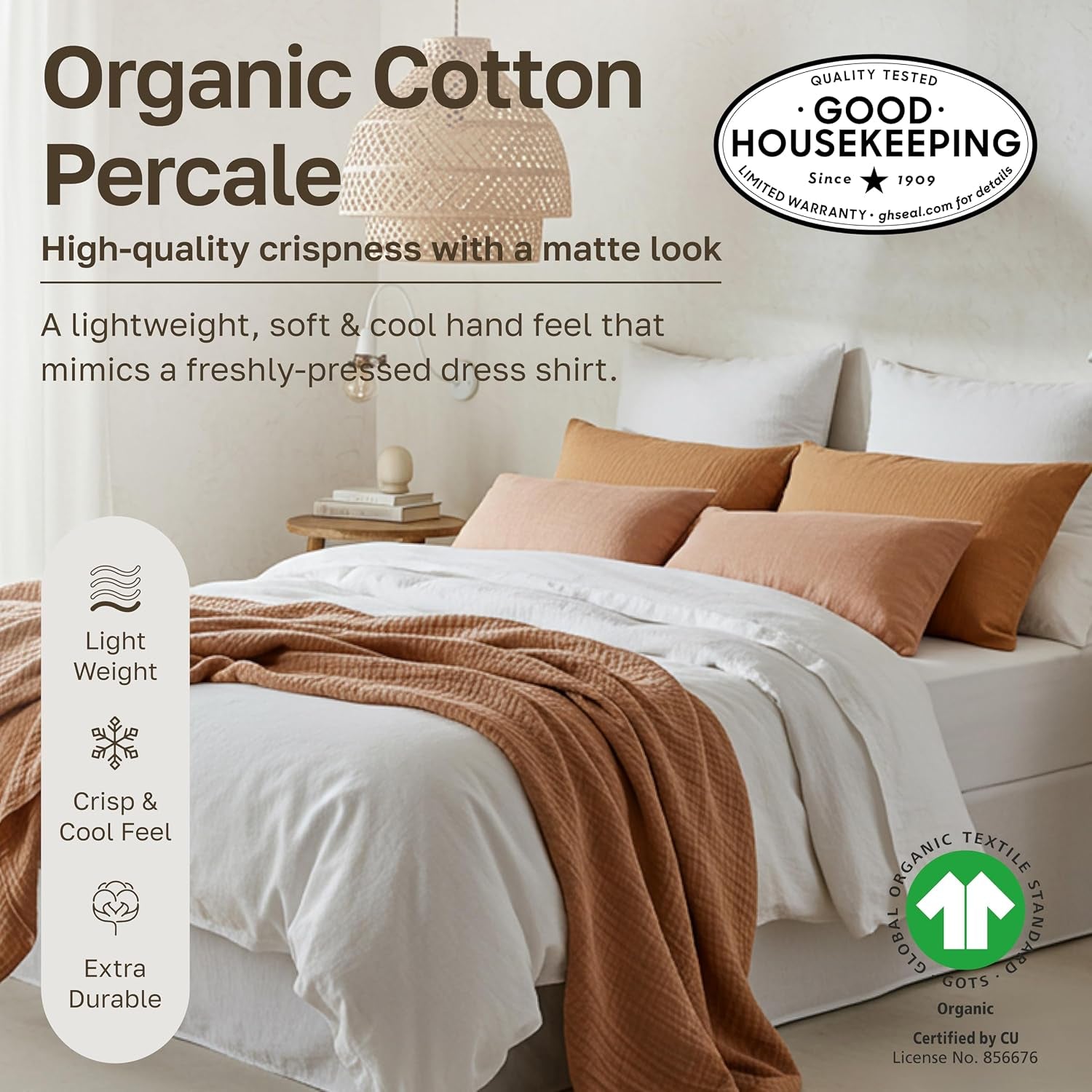 2 Pack Organic Cotton Queen Size Sheets Deep Pocket