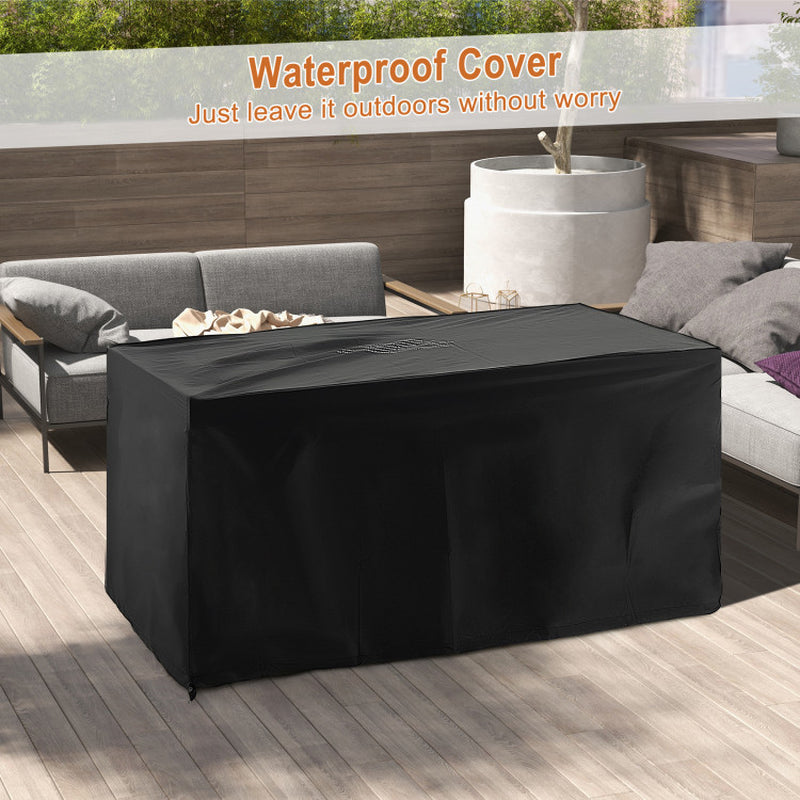 52 Inches Outdoor Fire Pit Wicker Propane Fire Pit Table with Cover