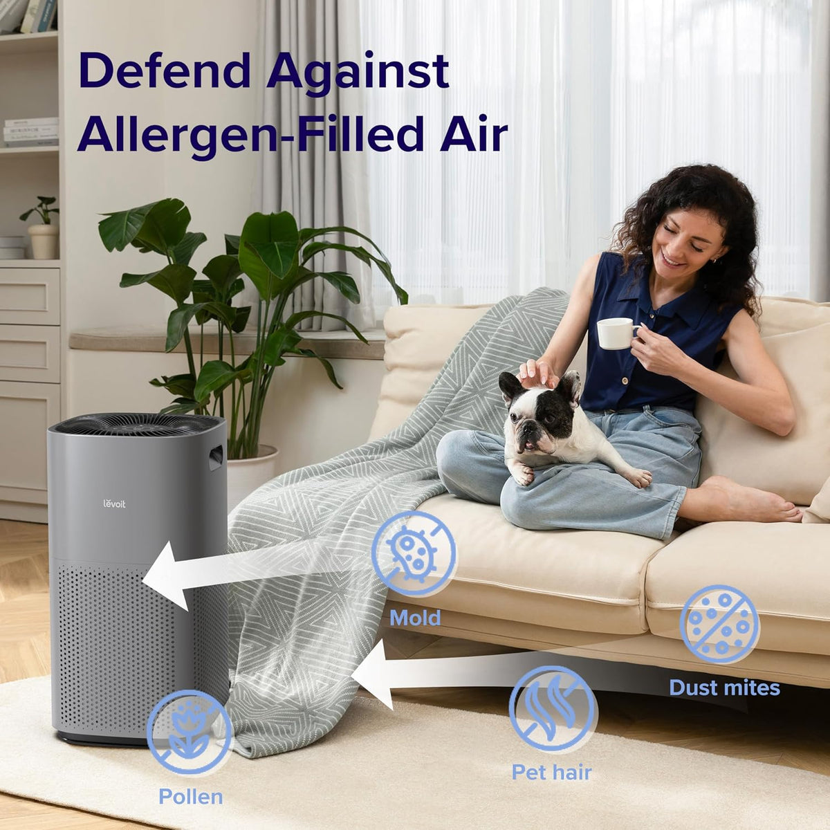 Air Purifiers for Home and Bedroom, Covers up to 3175 Sq Ft, 360° Air Circulation, Smart Wifi and PM2.5 Monitor