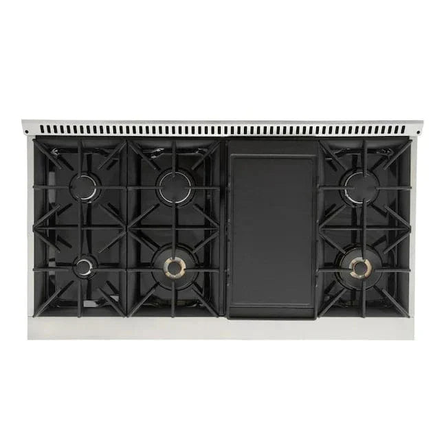 Kucht 48" Gas Range in Stainless Steel with Grey Oven Doors, KNG481-GR