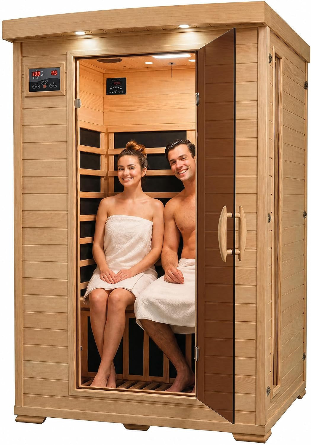 Heat Wave Coronado 2-Person Hemlock Deluxe Infrared Sauna for Home Use