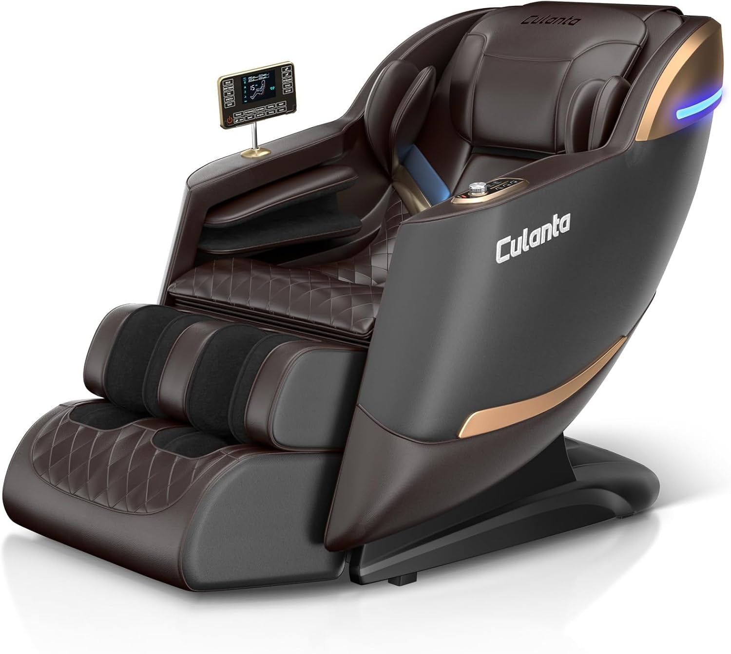 Massage Chair Full Body 53" Sl-Track Zero Gravity Shiatsu, Brown