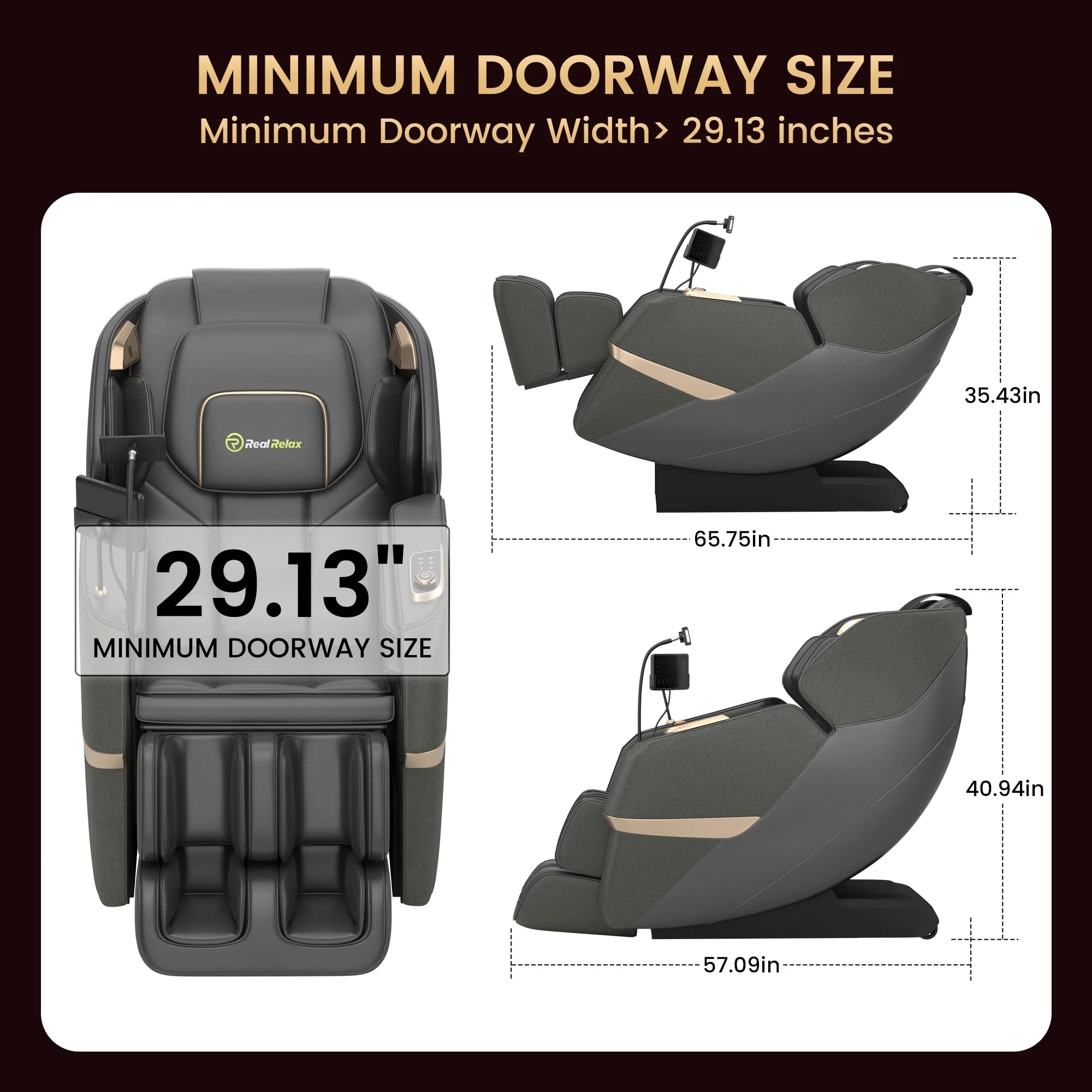 3D Massage Chair, Full Body Zero Gravity Recliner with SL Track, Yoga Stretching, Foot Rollers, Bluetooth, Heating, Black