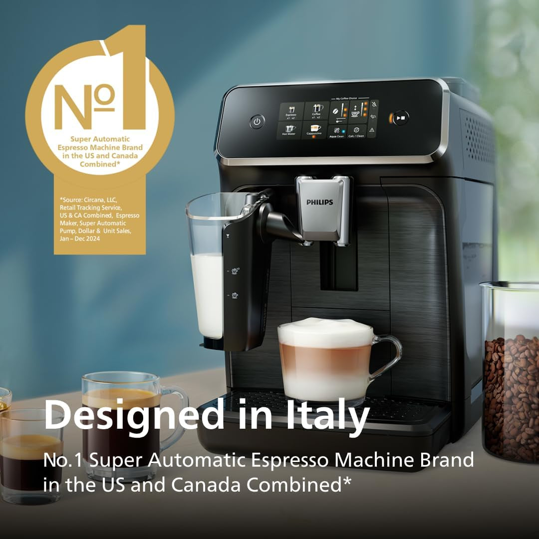 PHILIPS 2300 Series Fully Automatic Espresso Machine, Lattego Milk System