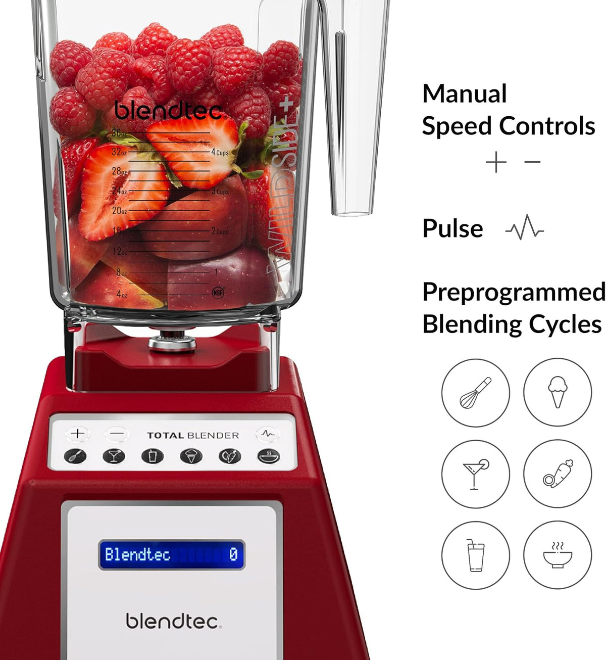 Total Blender Classic (Red), 90Oz* Wildside+ & Twister Jars