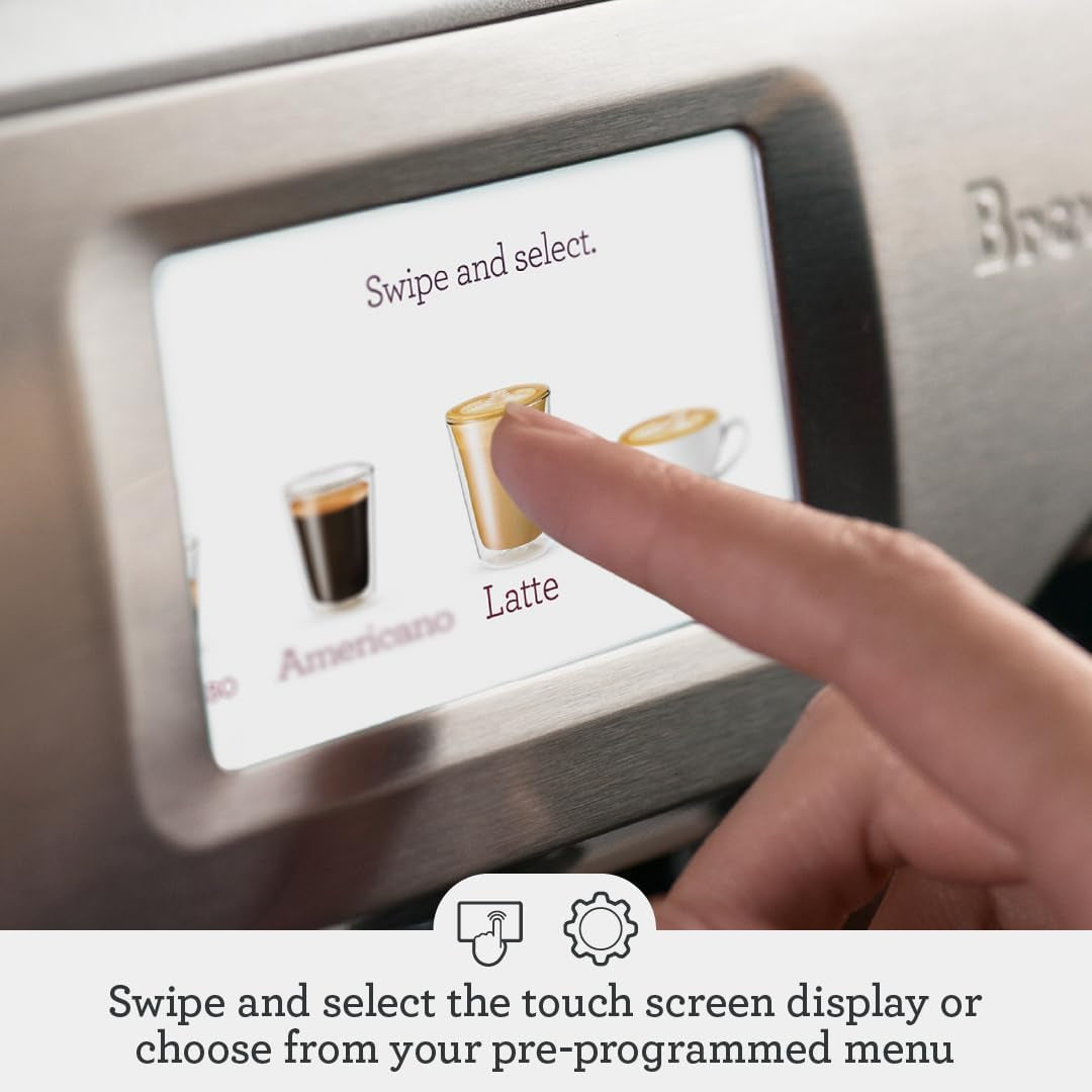 Breville BES880BTR Barista Touch Espresso Machine, Black Truffle