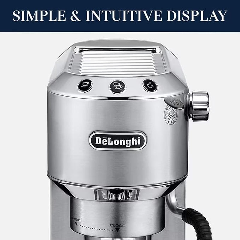 Dedica Arte 15-Bar, 2-Cup Metal Espresso Machine